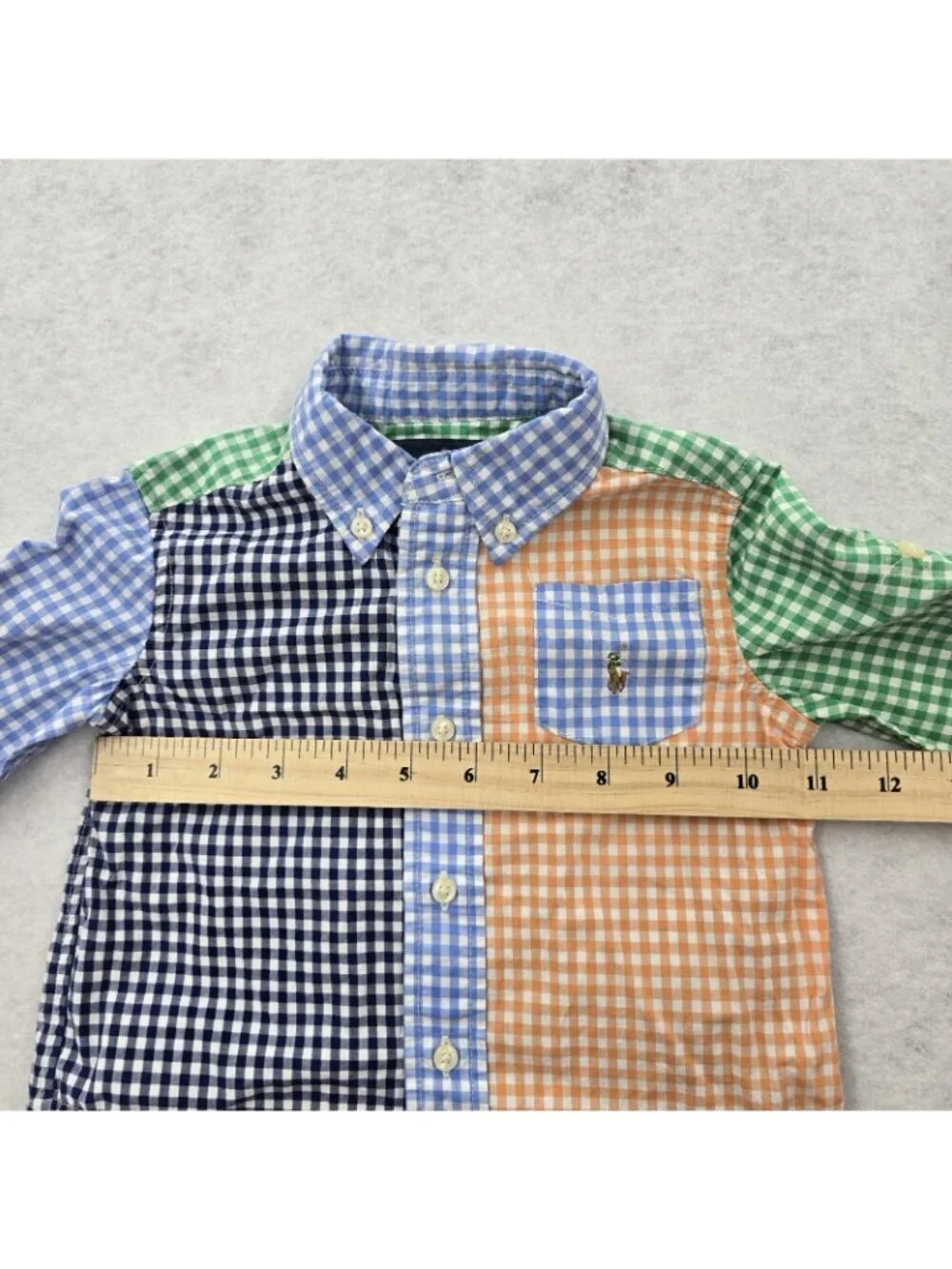 Ralph Lauren Long Sleeve Button Up Shirt Baby Boy Size 12 Month Multicolor Check